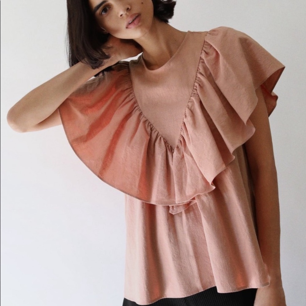 Zara woman ruffled top